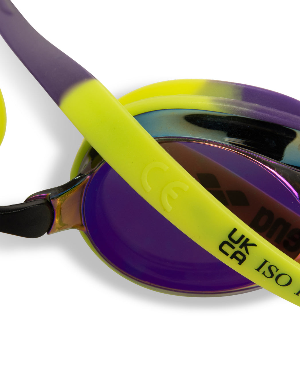 Arena Unisex Tracks Mirror Racing Goggles - Plum/Lime - All4Swim