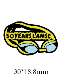 Breloque pour chaussures du club de natation de Ledbury & Malvern : lunettes de natation