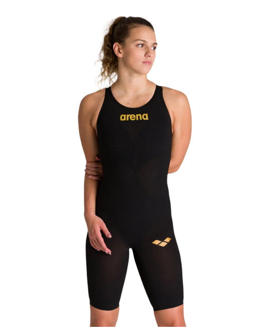 Arena Women's Open-Back Powerskin Carbon Air2 Kneeskin - Black - All4Swim