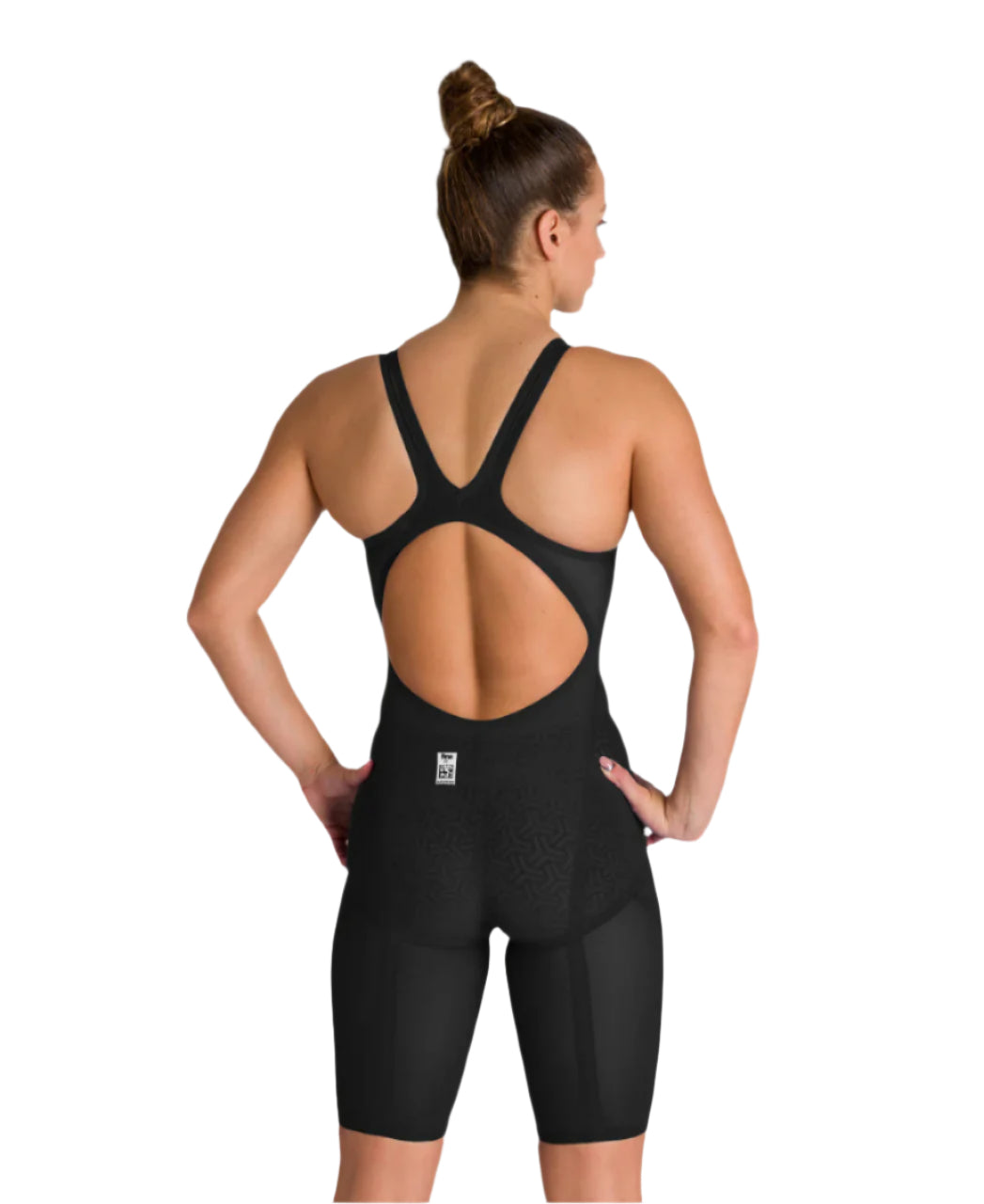Arena Women's Open-Back Powerskin Carbon Glide Kneeskin - Black/Gold - All4Swim