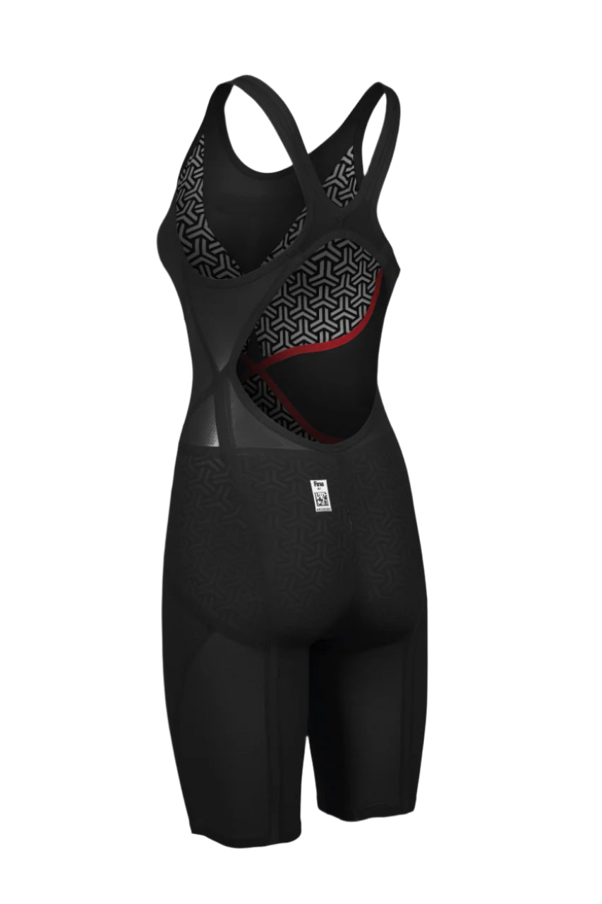 Arena Women's Open-Back Powerskin Carbon Glide Kneeskin - Black/Gold - All4Swim