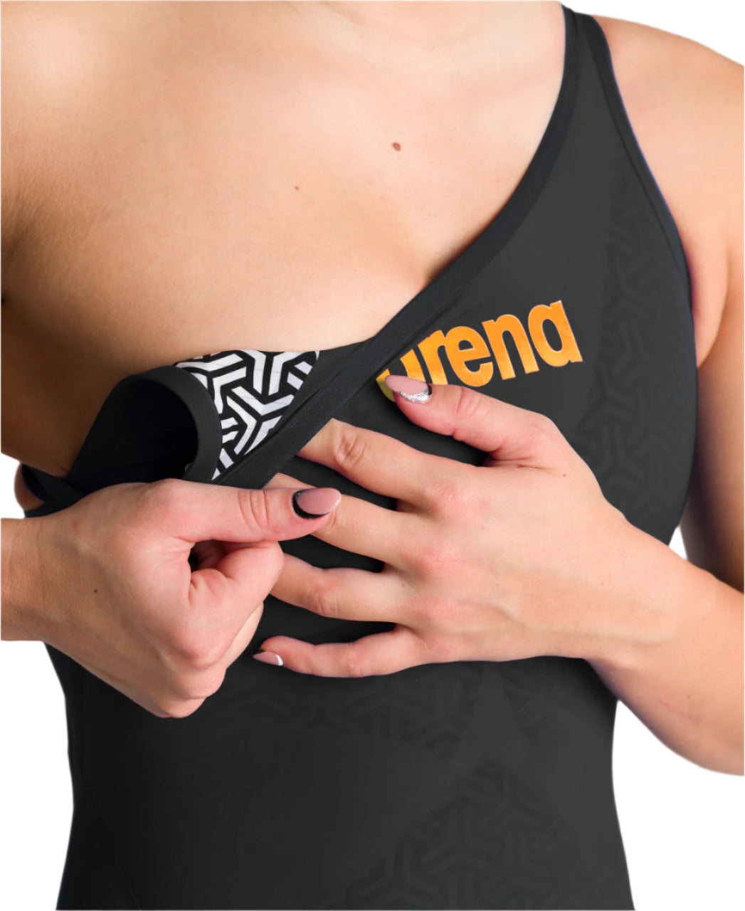 Arena Women's Open-Back Powerskin Carbon Glide Kneeskin - Black/Gold - All4Swim