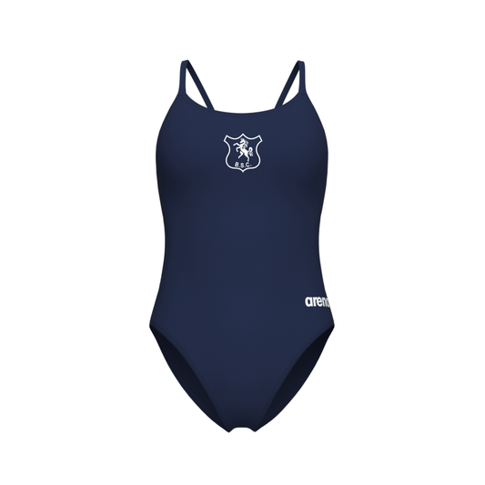 Maillot de bain femme COS Arena avec dos en dentelle unie - Rouge
