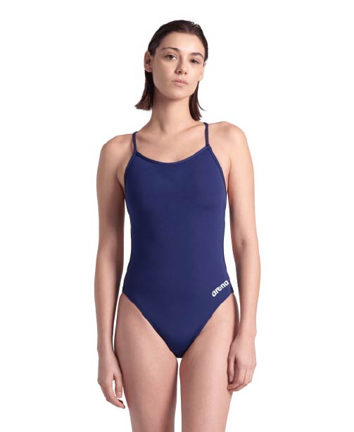 Maillot de bain Arena Performance pour femme avec dos en dentelle unie - Sauge/citron vert