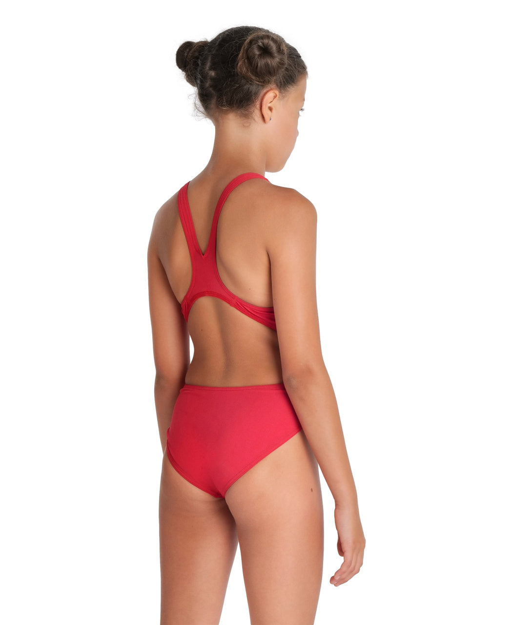 Maillot de bain COS Arena pour fille avec dos technique solide - Rouge