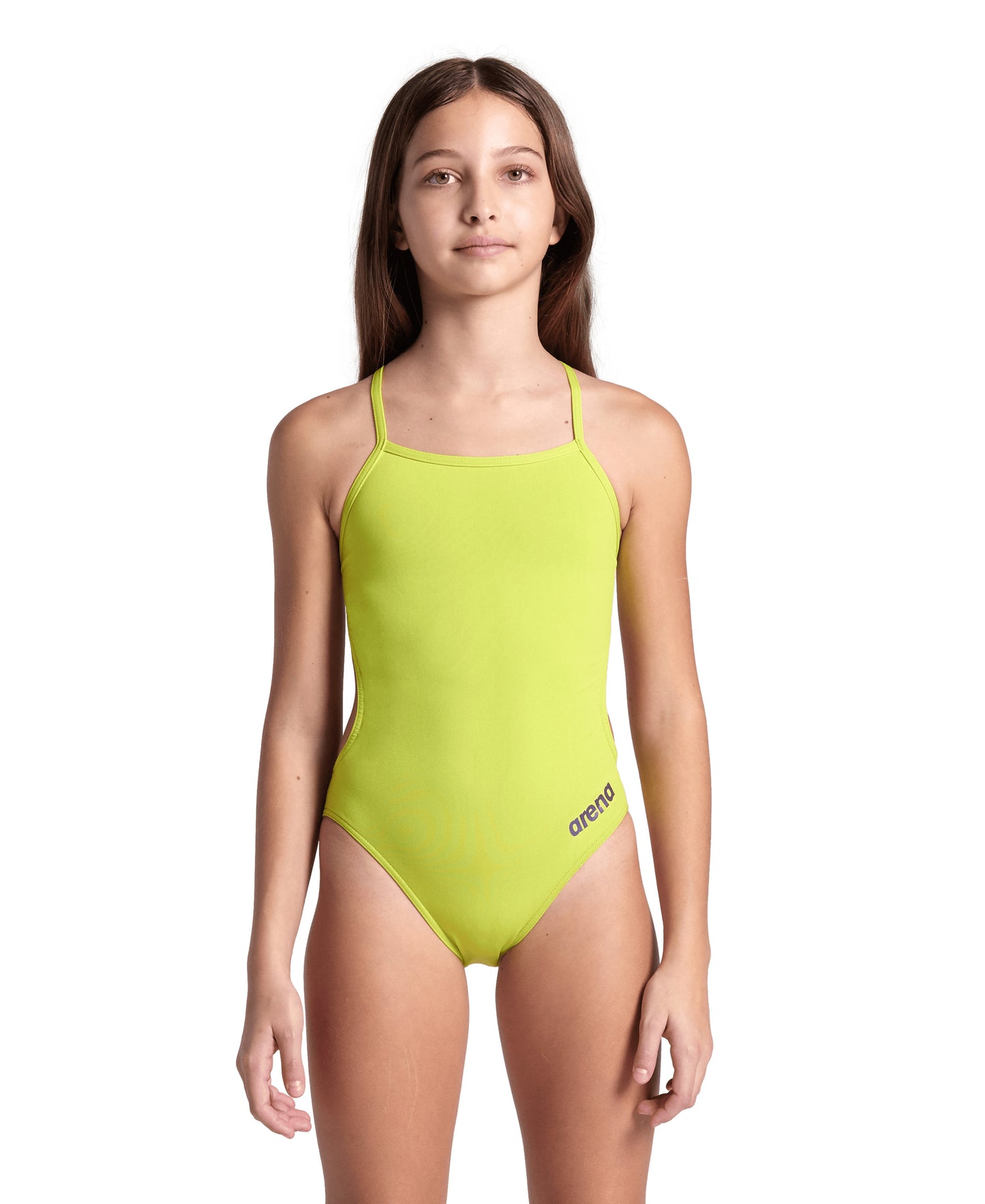 Arena Performance Girls' Solid Team Swimsuit - Lime