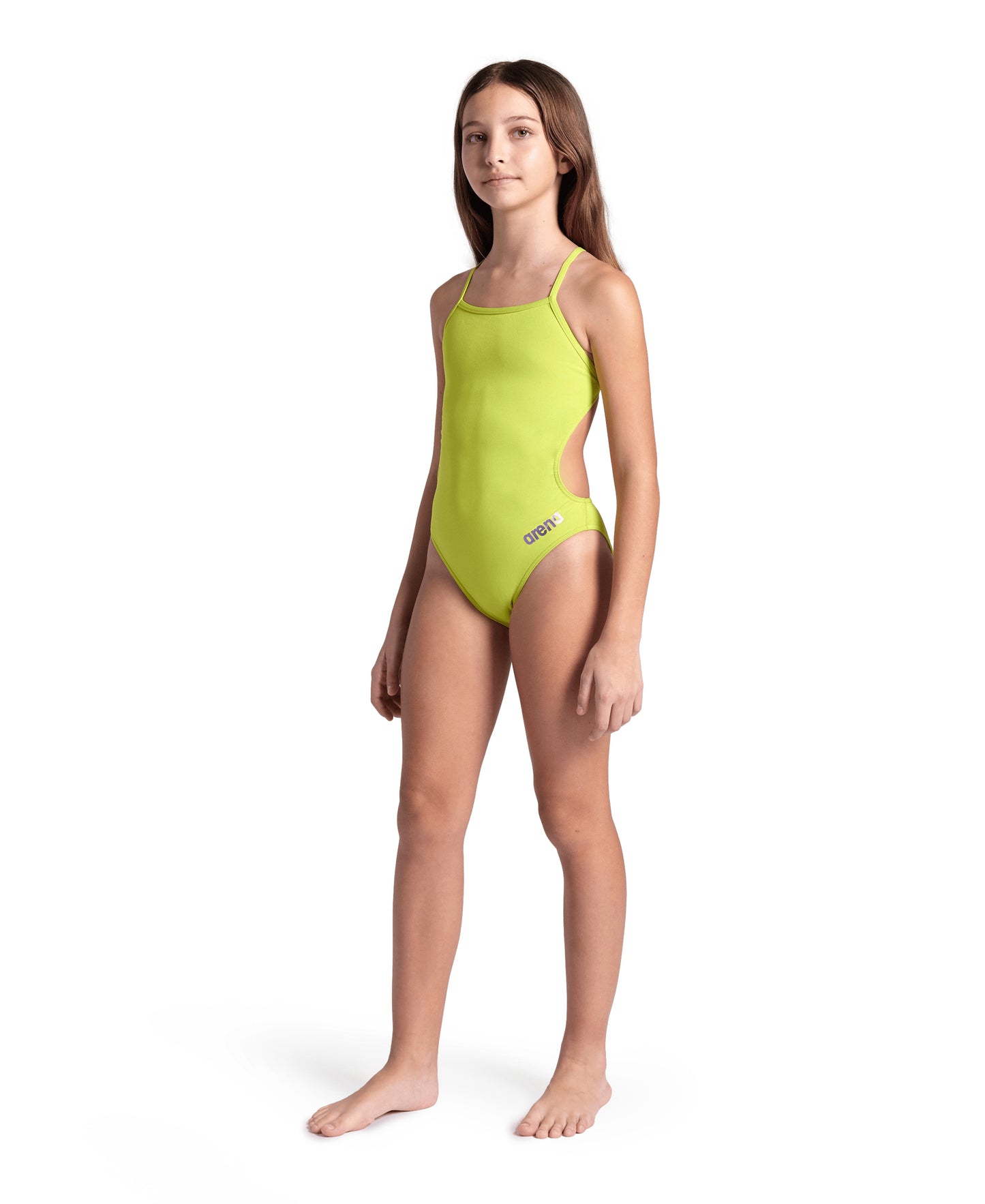 Maillot de bain Arena Performance Solid Team pour fille - Eau