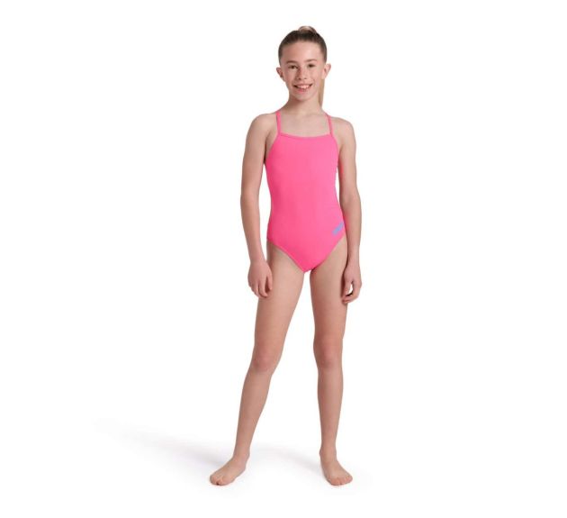 Arena Performance Girls' Solid Team Challenge Swimsuit - Pink/Blue - All4Swim