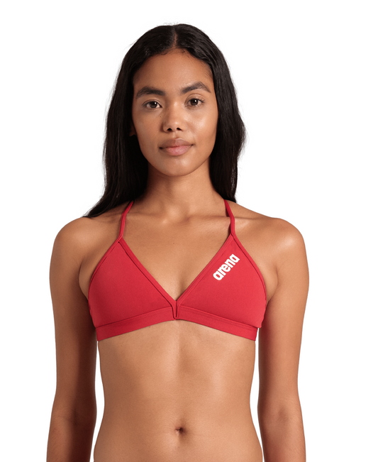 Arena Performance Women's Solid Team Bikini Top - Red/White