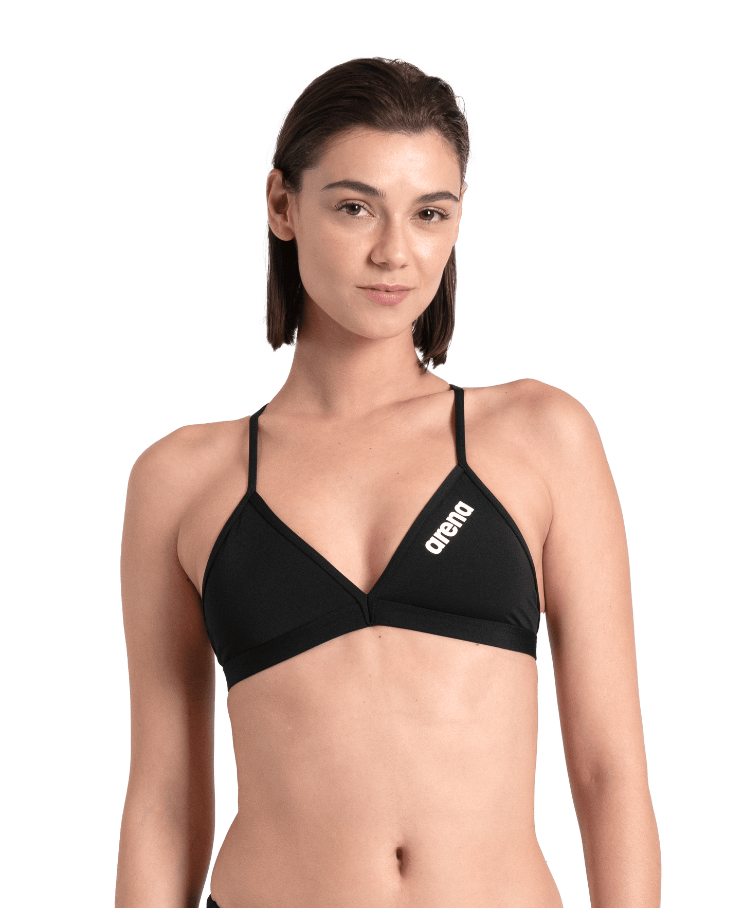 Arena Performance Women's Solid Team Bikini Top - Black/White