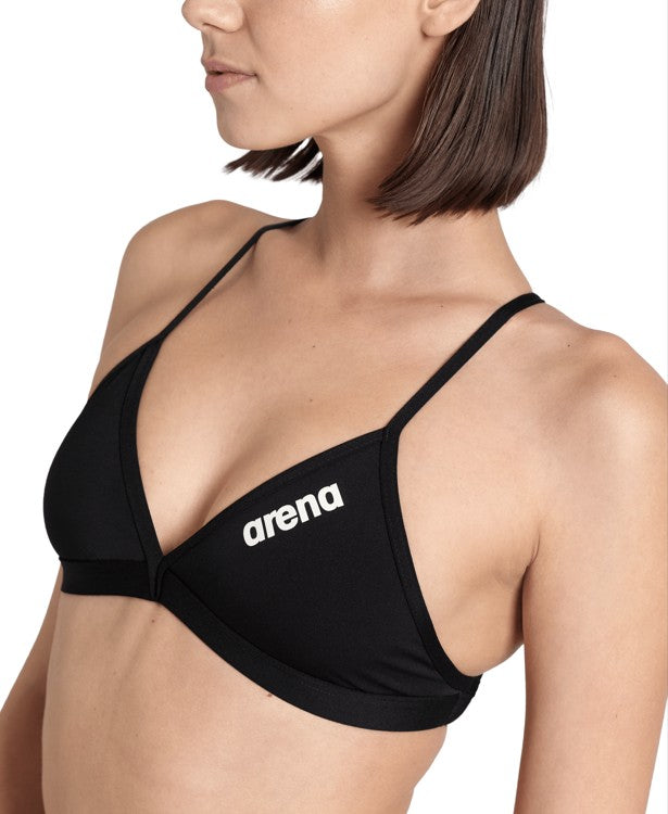 Arena Performance Women's Solid Team Bikini Top - Black/White