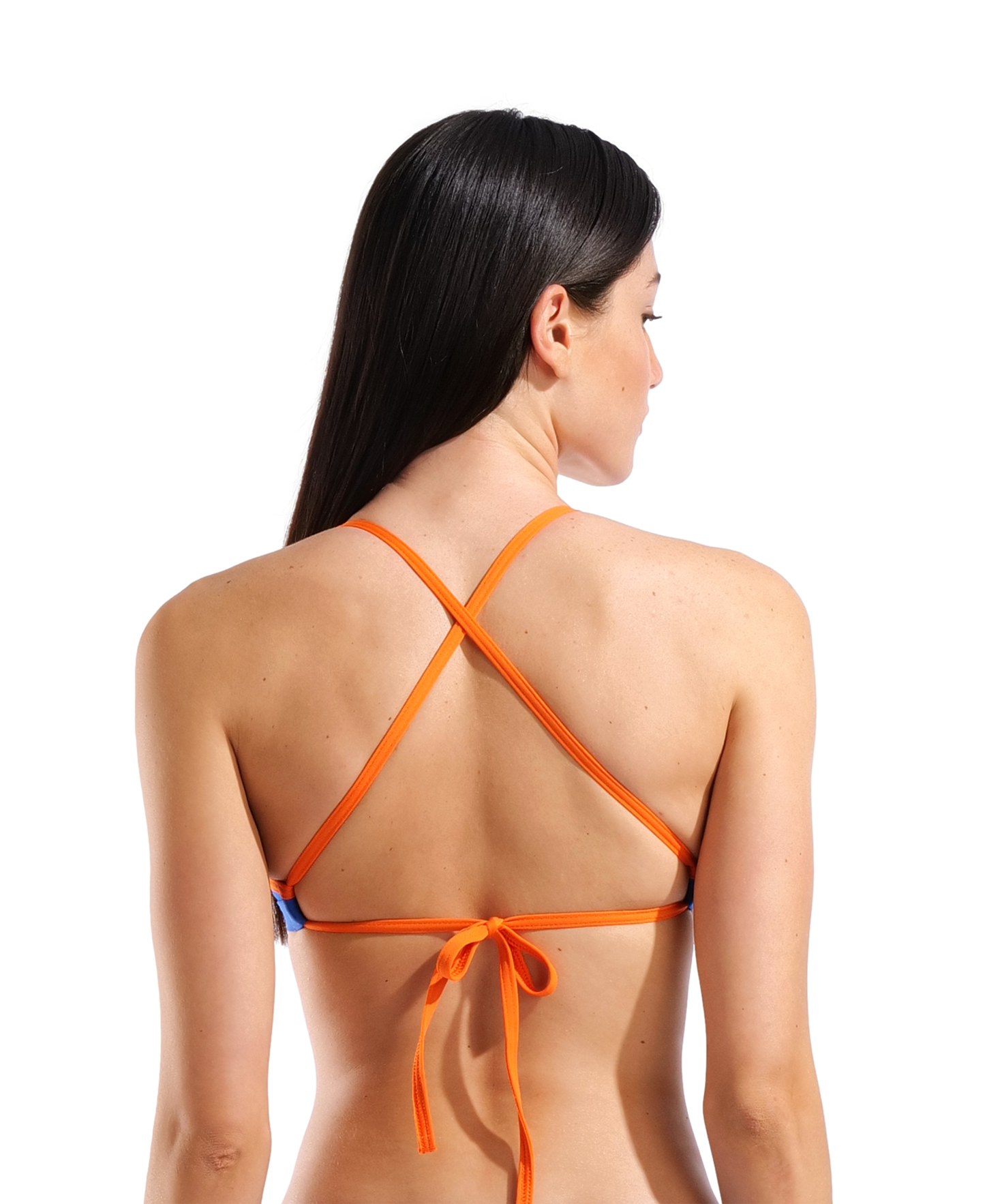 Arena Performance Women's Solid Team Bikini Top - Blue/Orange