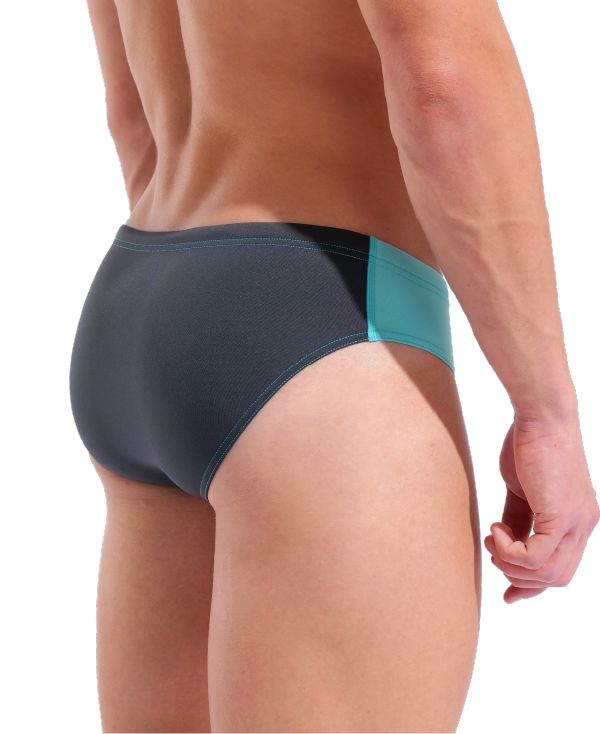 Arena Performance Men's Solid Swim Brief - Water/Asphalt