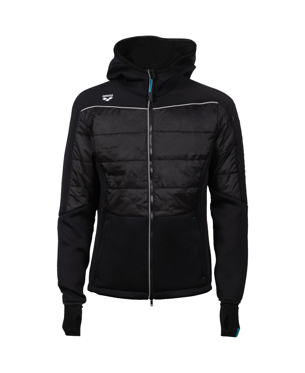 Arena Team Unisex Hooded F/Z Half-Quilted Jacket