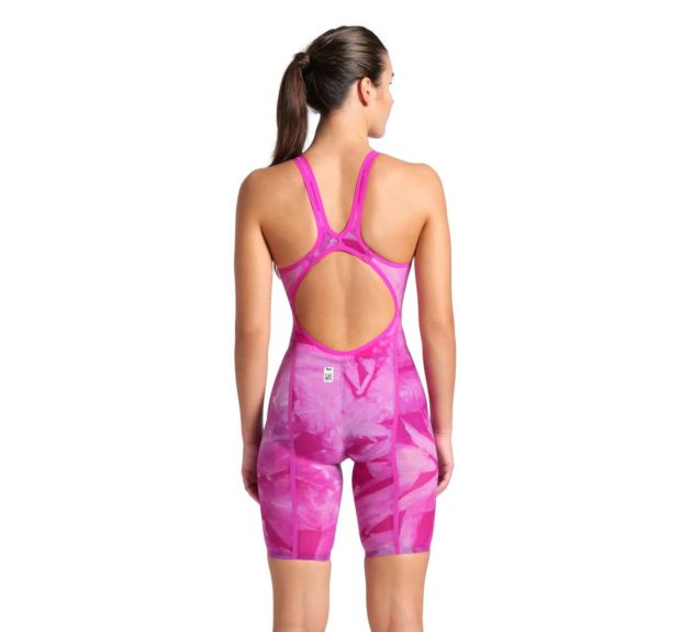 Arena Women's Open-Back Powerskin Carbon Glide Kneeskin - Tie Dye (Pink) - All4Swim