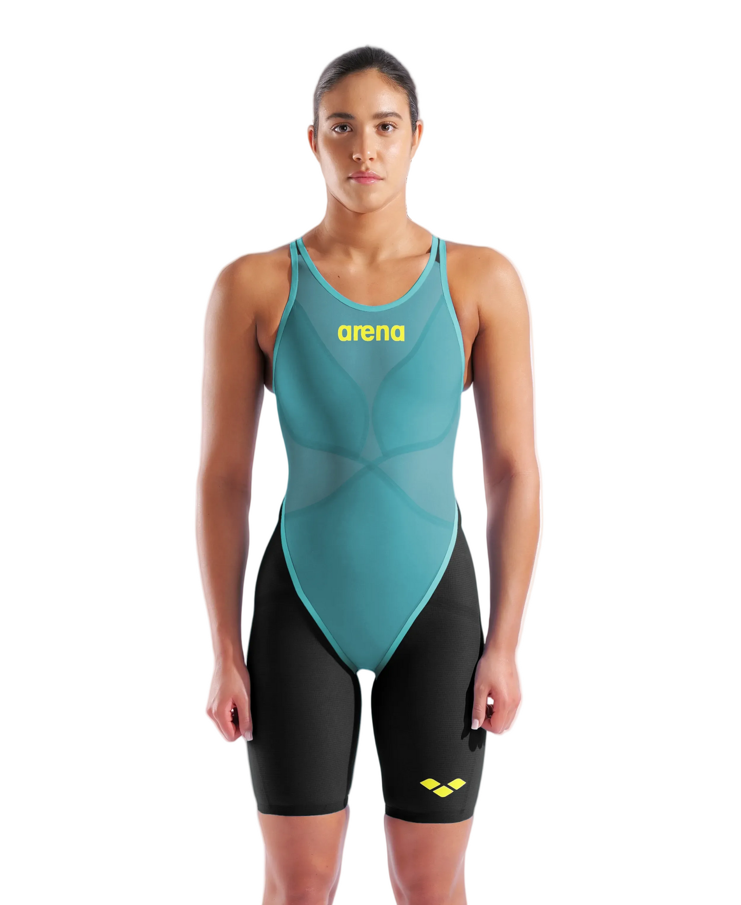 Genouillères Arena Powerskin Carbon Glide à dos ouvert pour femme – Édition limitée – Corail coucher de soleil