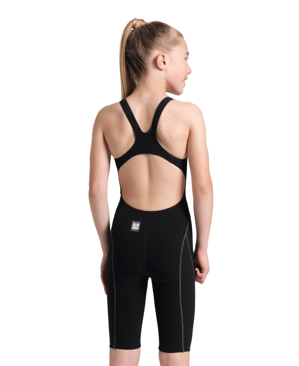 Arena Girls' Powerskin Impulso Kneeskin Swim Racing Suit - Black - All4Swim