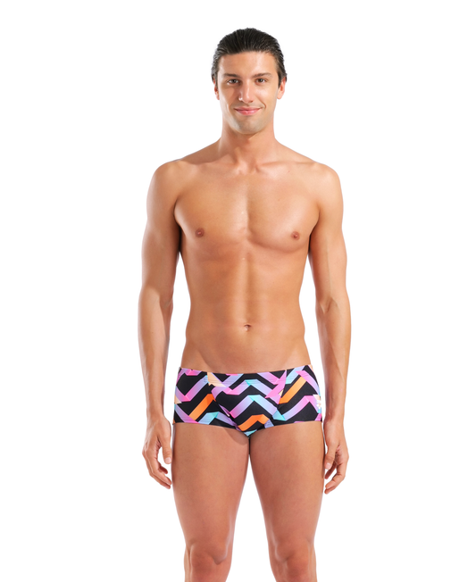 Arena Performance Men's Texture Low-Waist Swim Shorts - Black/Orange