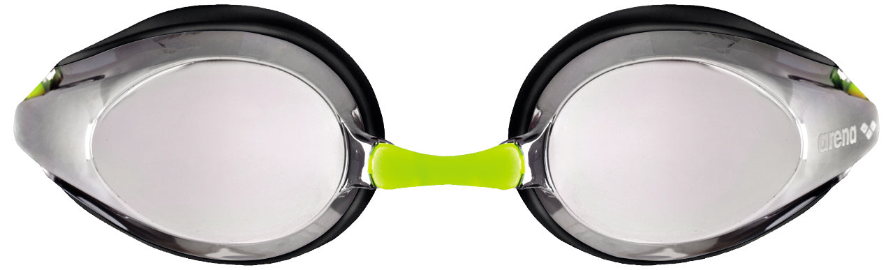 Arena Tracks Mirror Junior - Silver/Fluoyellow - All4Swim