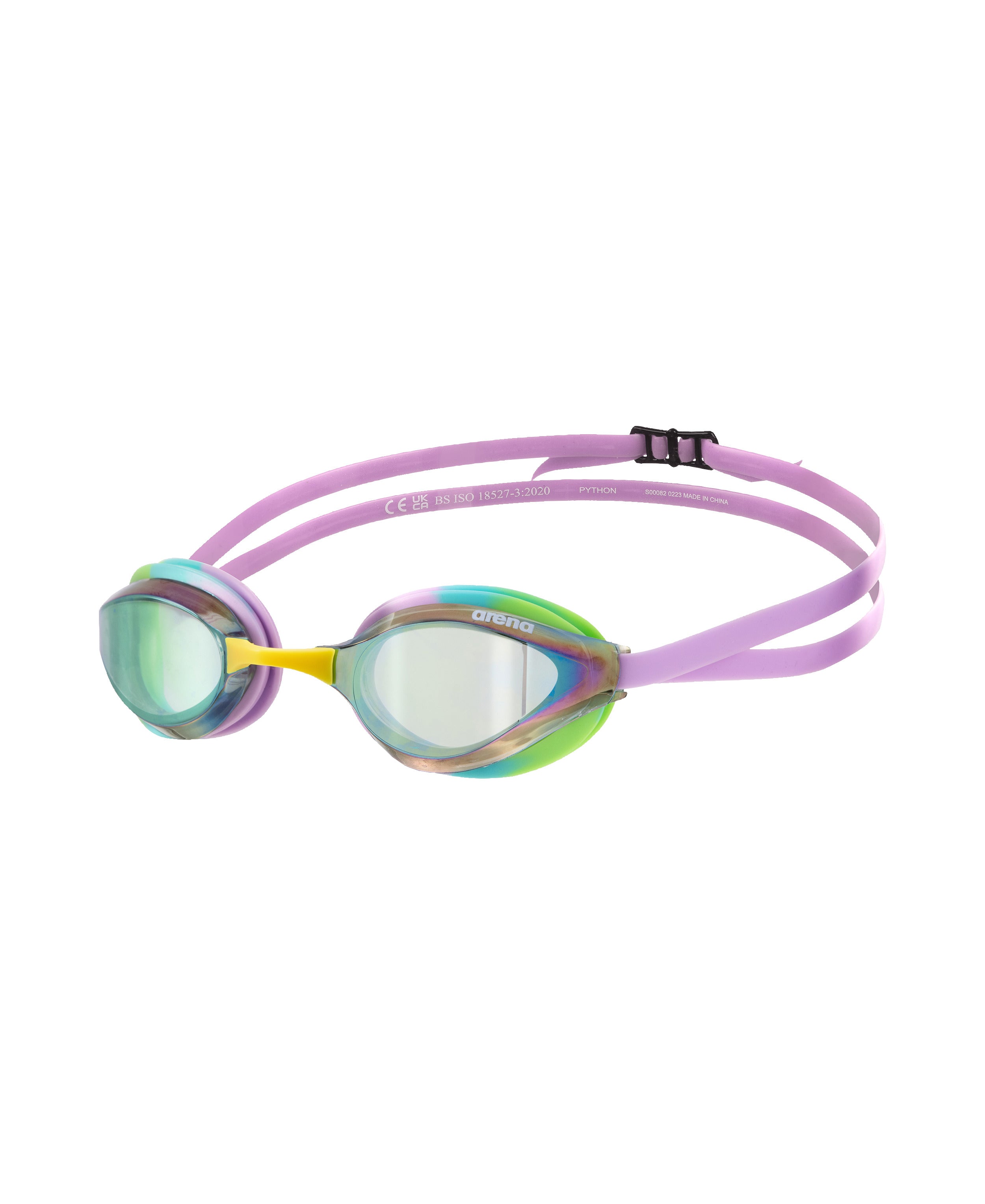 Arena Unisex Python Mirror Racing Goggles - Green/Violet - All4Swim
