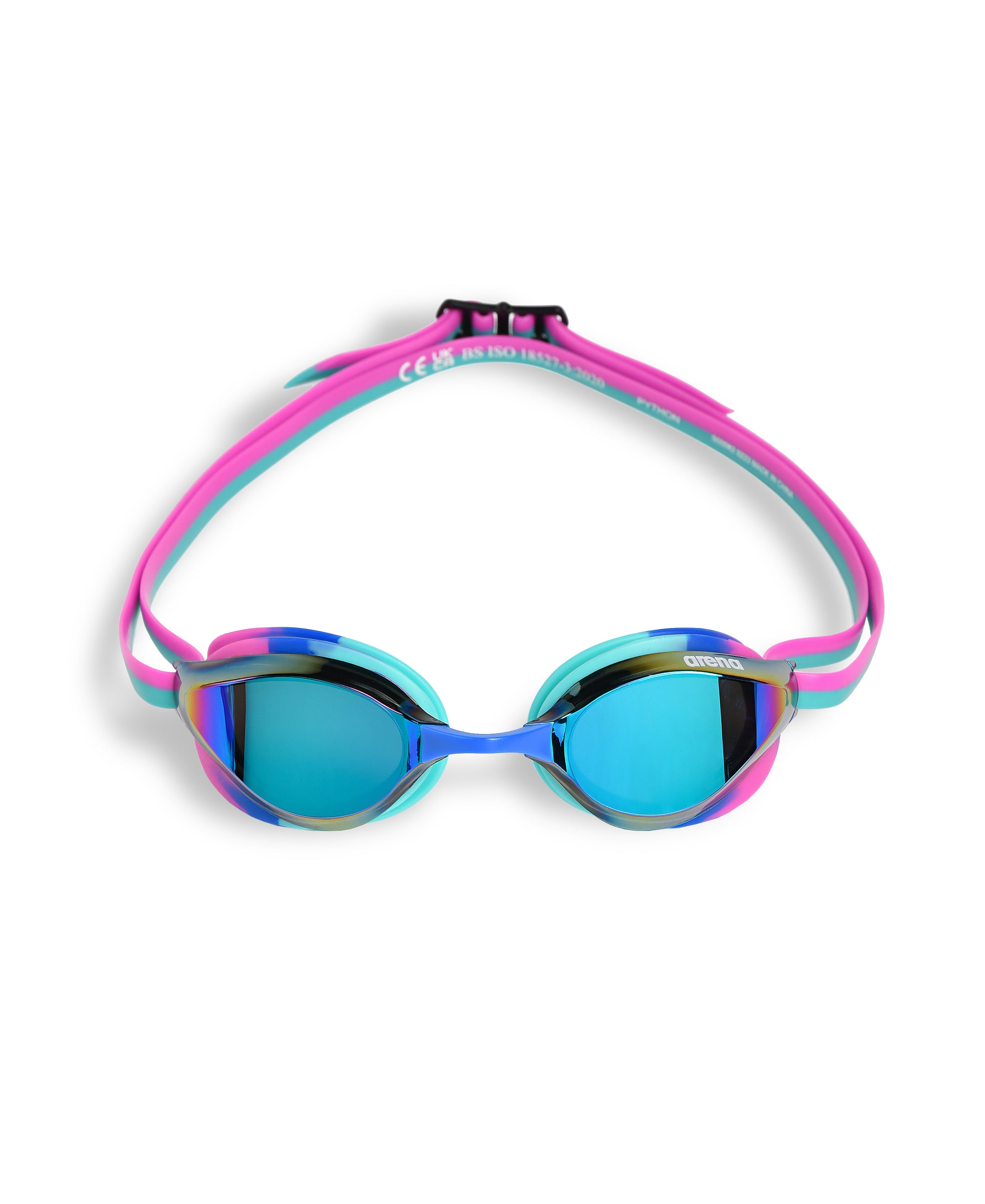 Arena Unisex Python Mirror Racing Goggles - Turquoise/Fuchsia - All4Swim