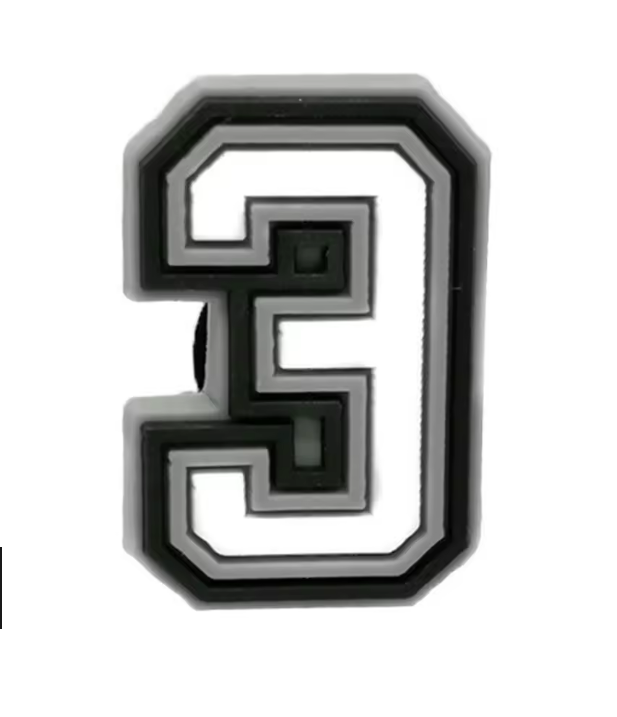 Number '3' Croc Charm - All4Swim