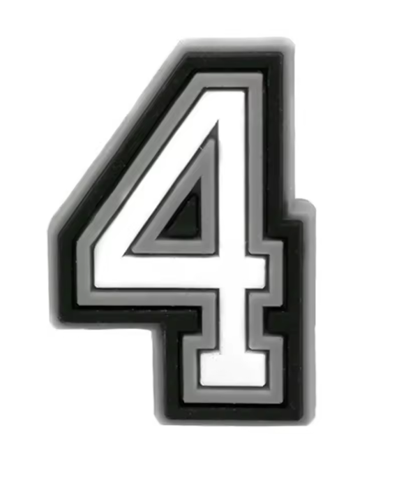 Number '4' Croc Charm - All4Swim