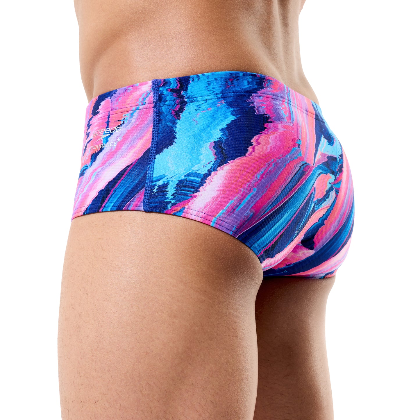 Speedo Men's Club Training Printed 13.5cm Brief - Blue/Pink