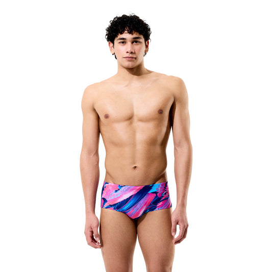 Maillot de bain imprimé dos en V Speedo Club Training pour femme - Rose/Jaune
