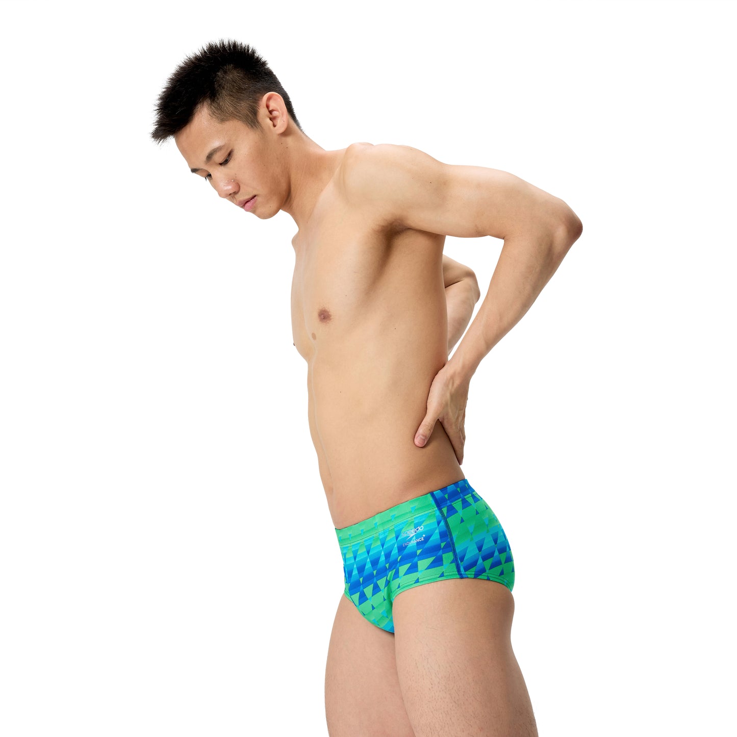 Maillot de bain imprimé dos en V Speedo Club Training pour femme - Rose/Jaune