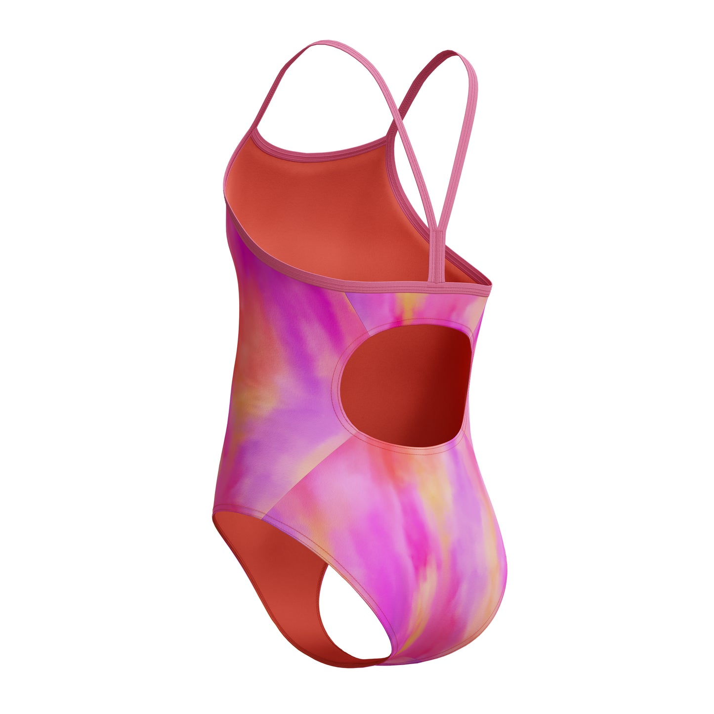 Maillot de bain d'entraînement Speedo Girls Club, dos nu, couleur unie, turquoise/rose