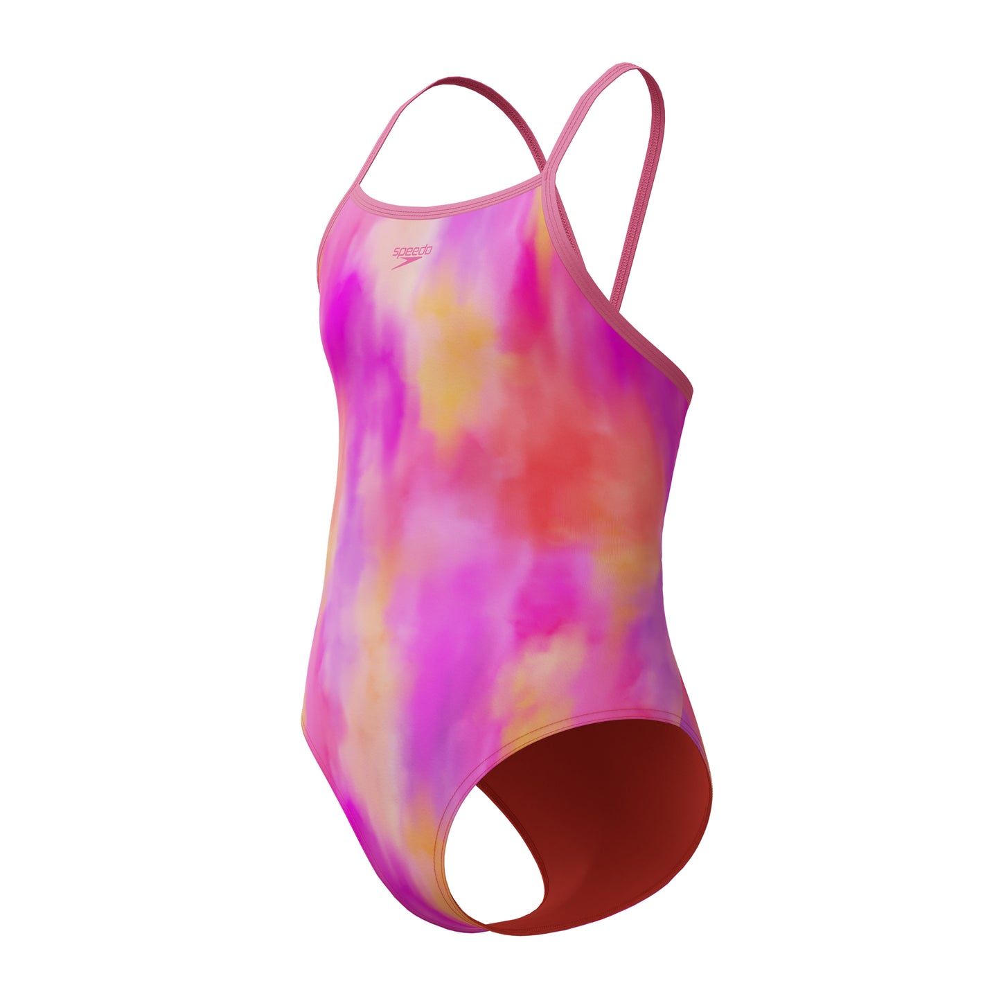 Maillot de bain d'entraînement Speedo Girls Club, dos nu, couleur unie, turquoise/rose