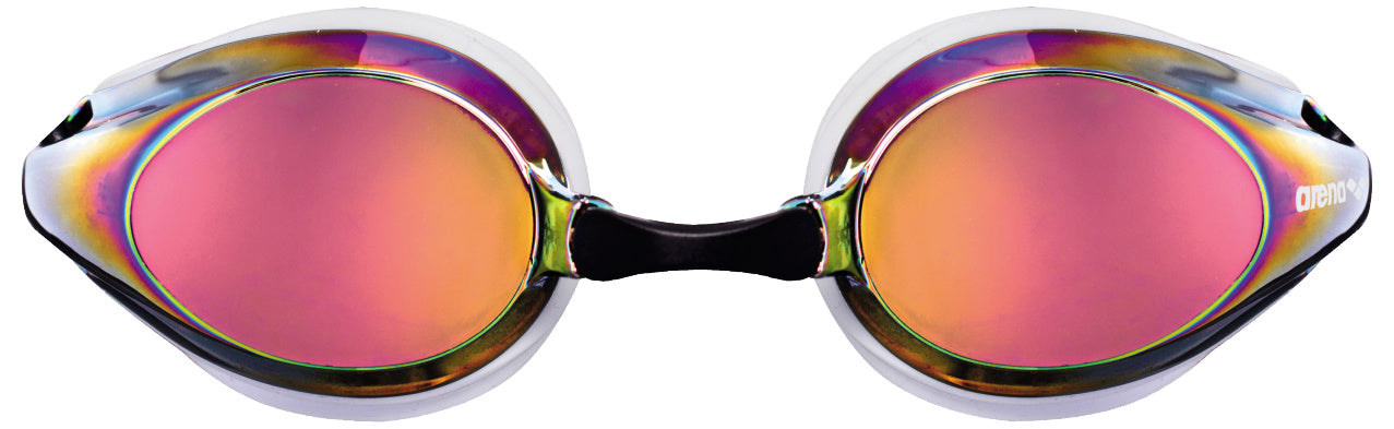 Lunettes de course Arena Tracks Mirror unisexes - Blanc/cuivre/noir