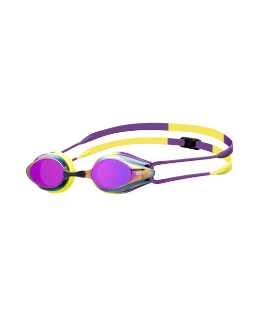 Arena Unisex Tracks Mirror Racing Goggles - Plum/Lime - All4Swim
