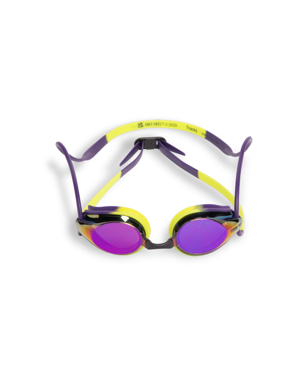 Arena Unisex Tracks Mirror Racing Goggles - Plum/Lime - All4Swim