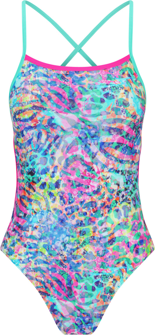 Maillot une-pièce noué dans le dos pour filles Amanzi - Tigresse