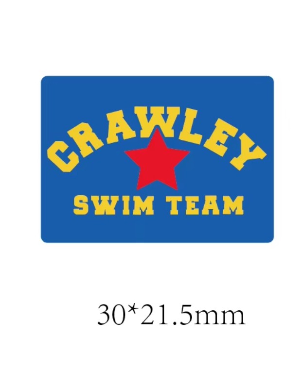 Breloque rectangulaire pour chaussures du Crawley Swimming Club