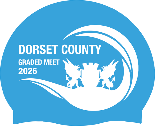 Dorset County Graded Meet 2026 Swim Hat - Blue/White