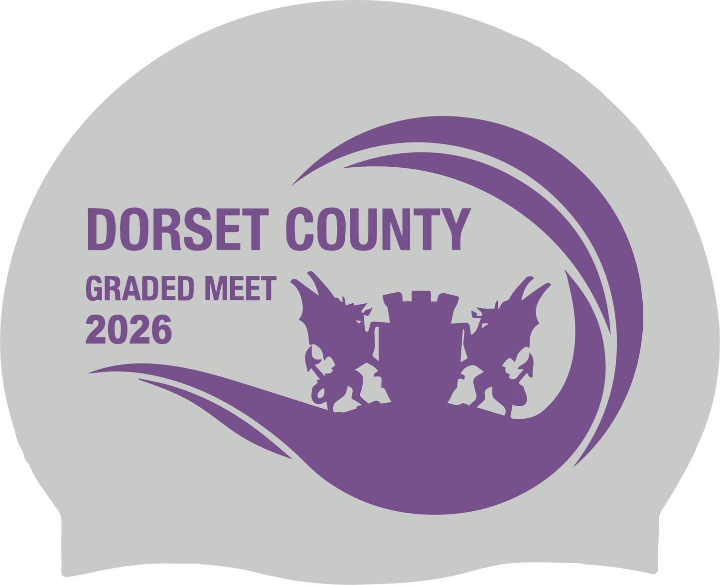 Bonnet de bain Dorset County Graded Meet 2025 – Blanc/Vert