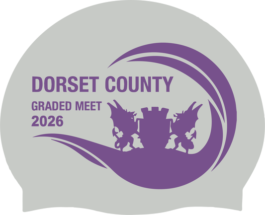 Dorset County Graded Meet 2026 Swim Hat - Silver/Lavender