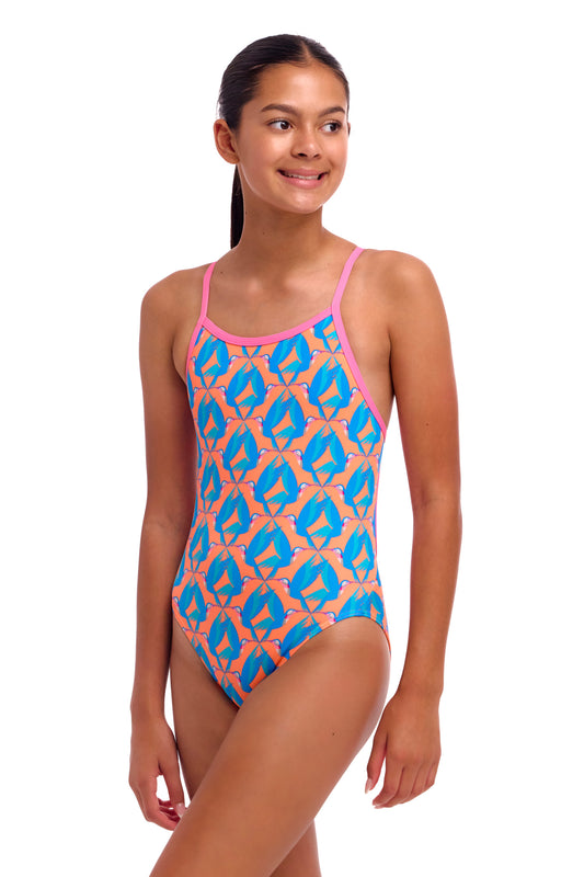 Maillot une pièce à bretelles simples Funkita Loose Goose pour filles