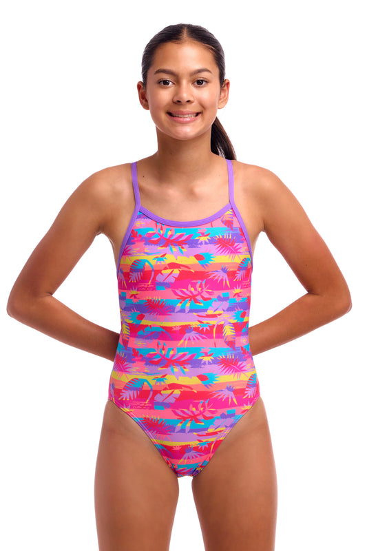 Maillot une pièce à bretelles simples Funkita Loose Goose pour filles