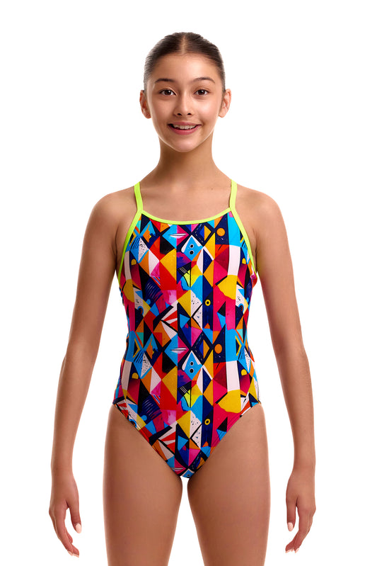 Funkita Girls Broken Blox Diamond Back One Piece