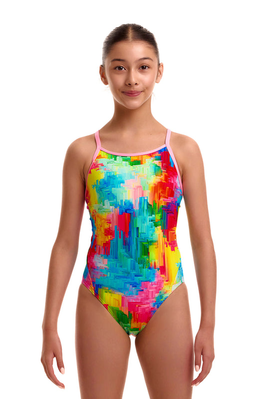Funkita Girls Falling Colours Diamond Back One Piece