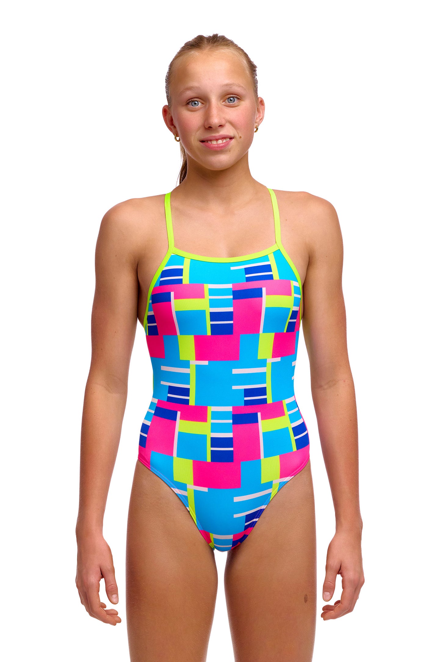Maillot une pièce moulant rose chatouilleux Funkita pour filles