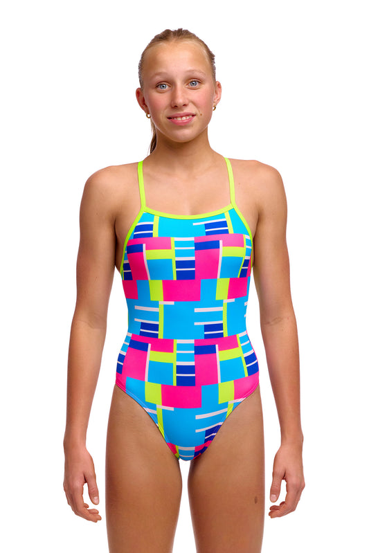 Maillot une pièce moulant rose chatouilleux Funkita pour filles