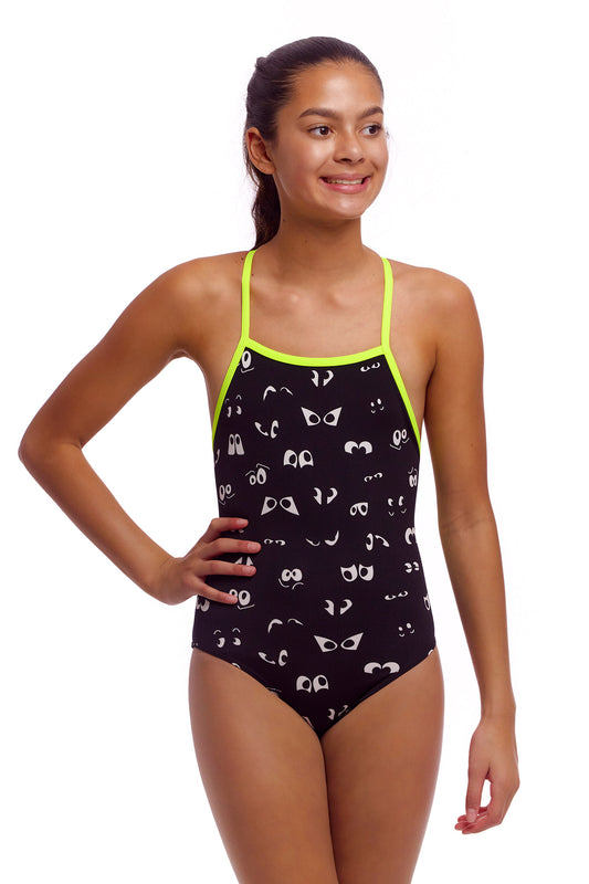 Maillot une pièce moulant Eye Spy Tie Me Tight de Funkita pour filles
