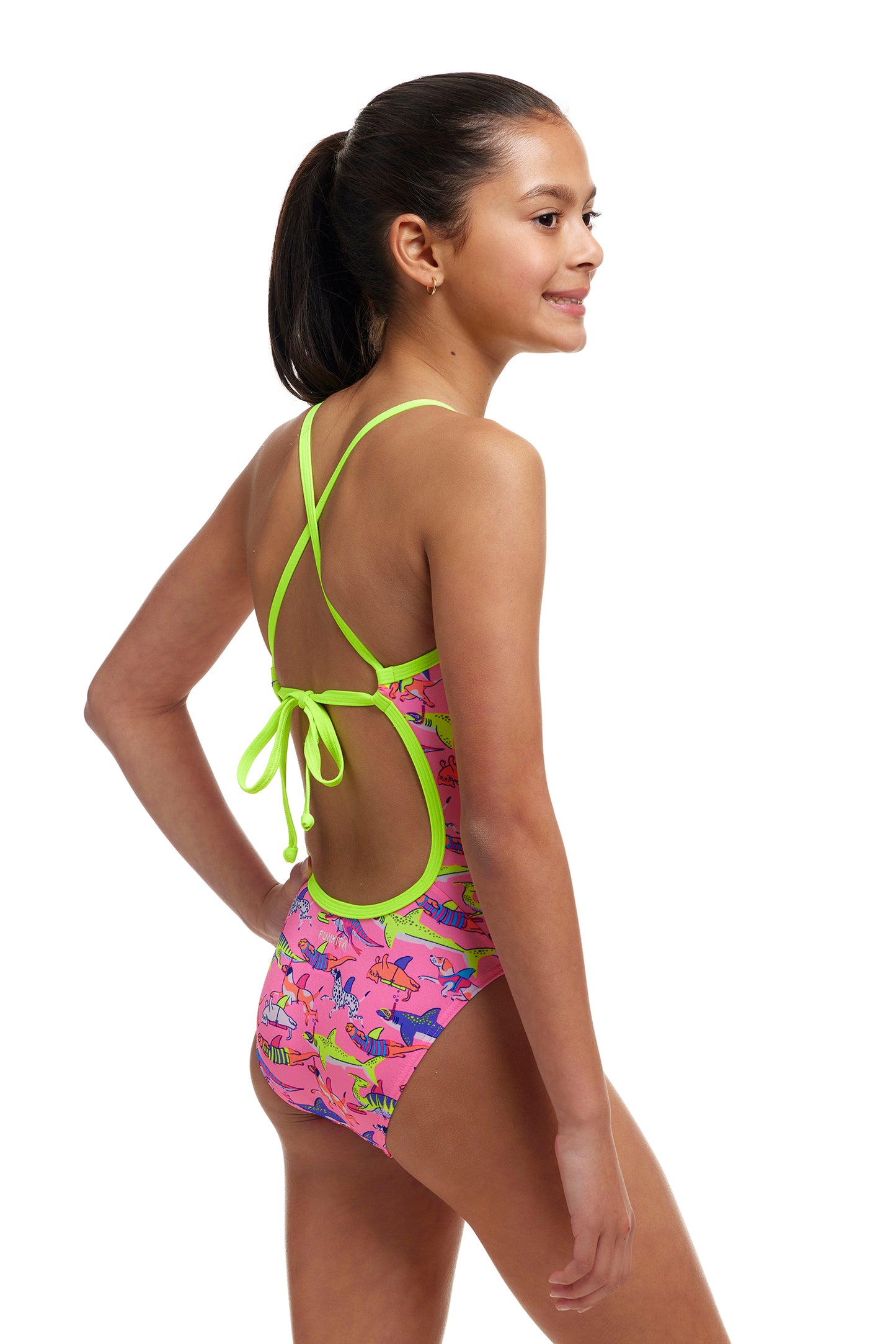 Funkita Girls Learner Lane Tie Me Tight One Piece - All4Swim