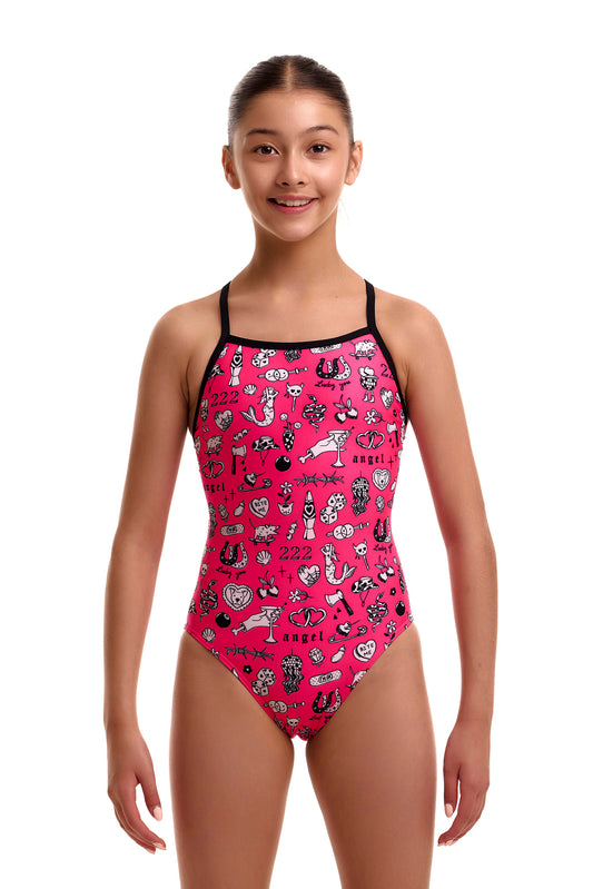 Funkita Girls Sketchy Tie Me Tight One Piece