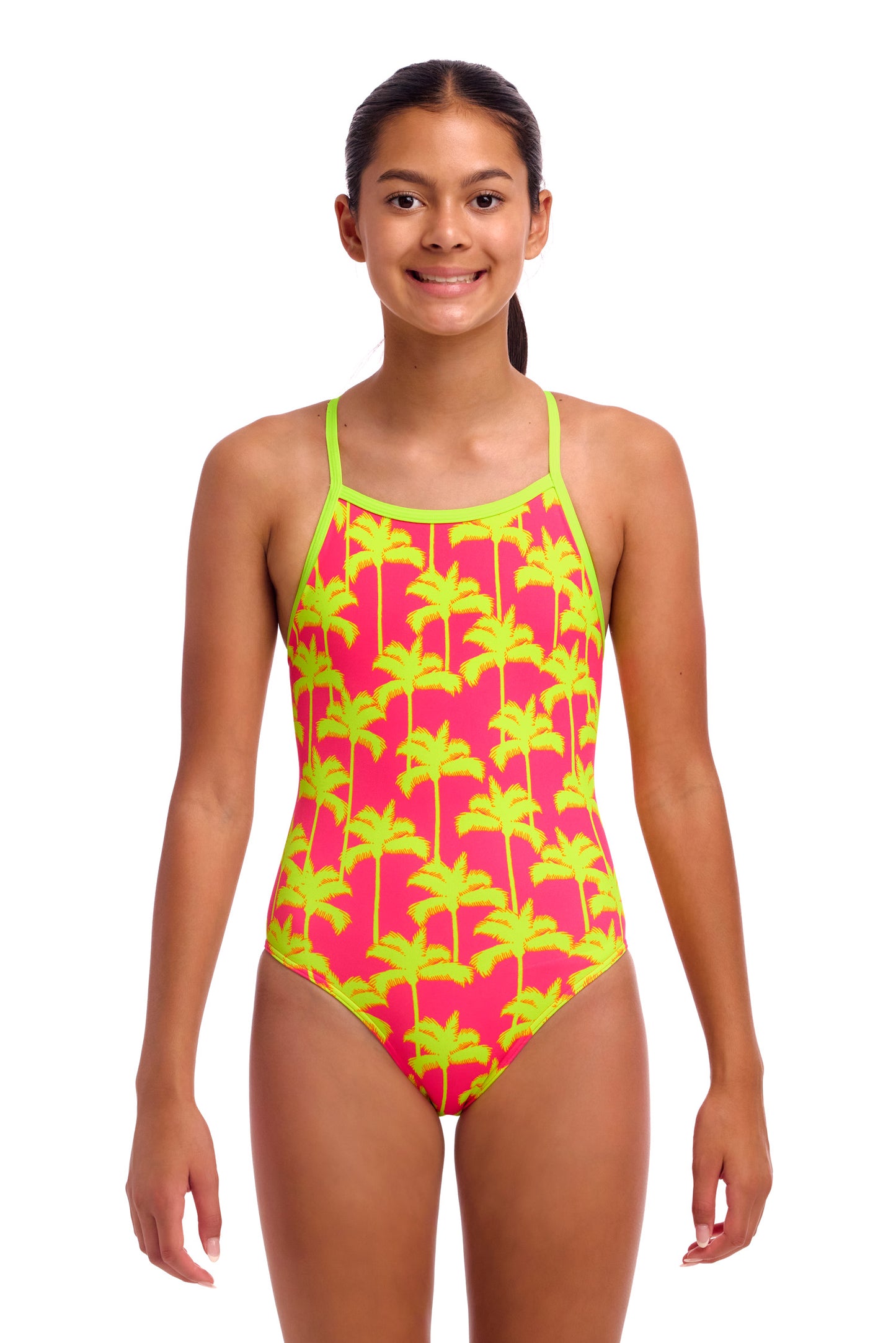 Maillot une pièce moulant rose chatouilleux Funkita pour filles